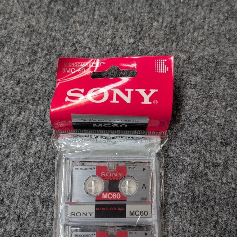 Sony 3-pack of MC-60 blank microcassettes NEW